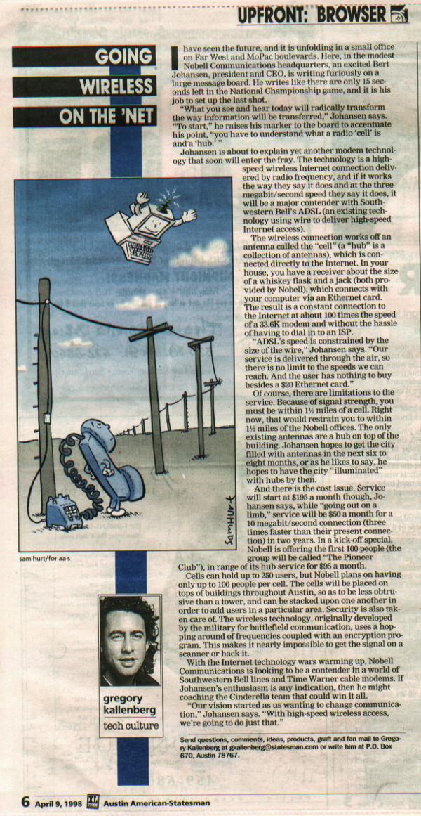 News Article from the Austin American Statesman, April 9, 1998