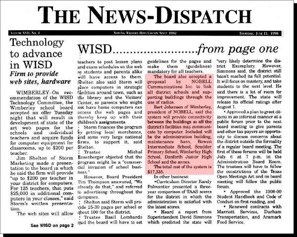 Hays County News-Dispatch June 11, 1998